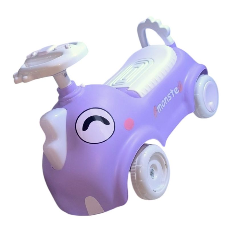 GENERICO - Carrito Dino Morado con luces y sonido Buggy correpasillos