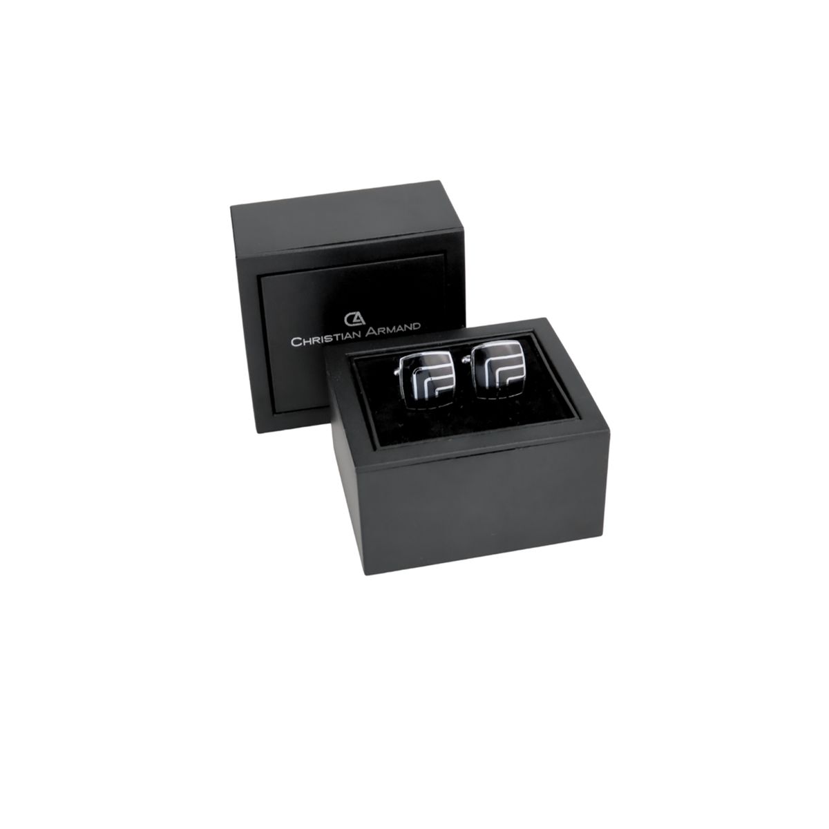 CHRISTIAN ARMAND - JUEGO DE GEMELOS NEGROS FORMA CUADRADA