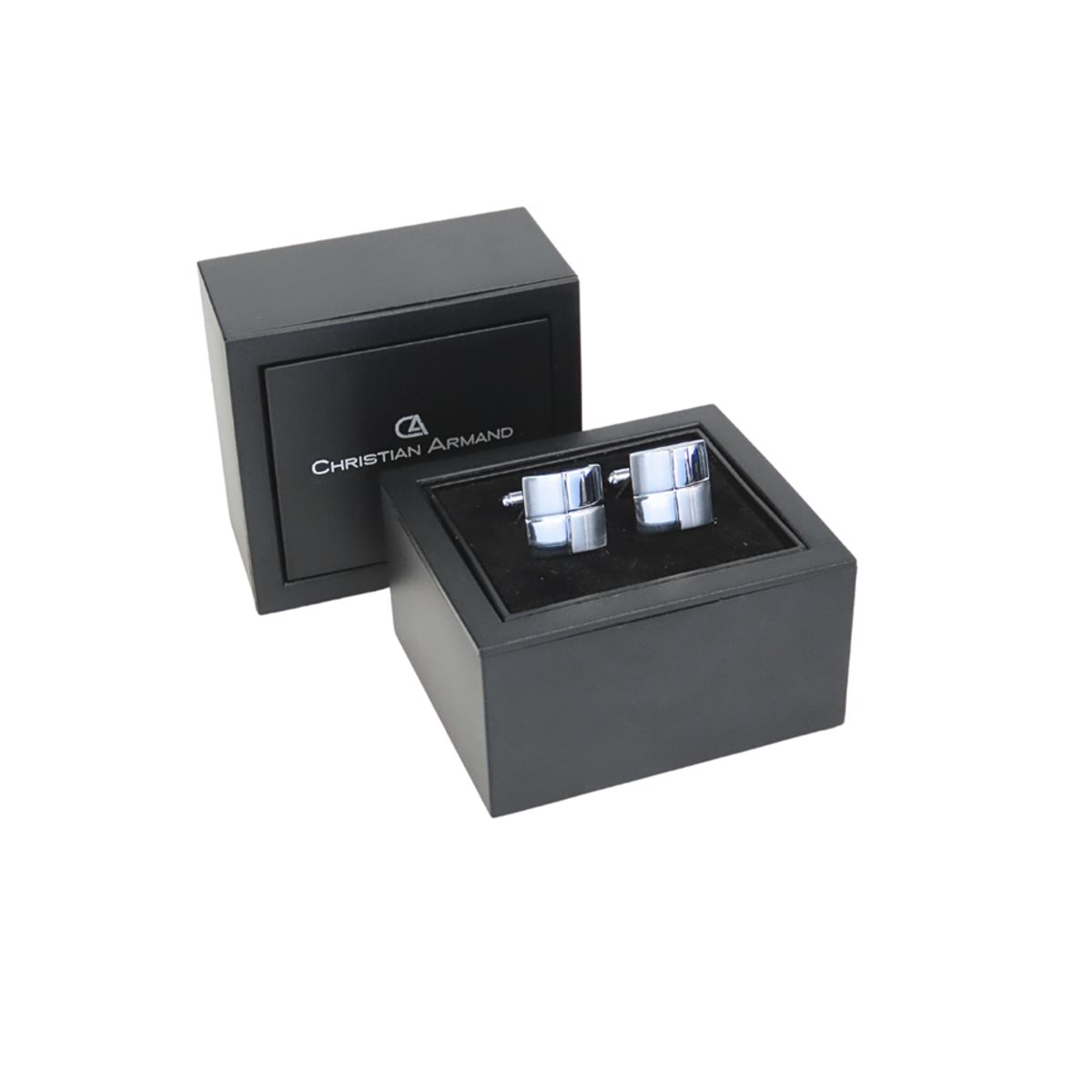 CHRISTIAN ARMAND - JUEGO DE GEMELOS CHRISTIAN ARMAND PLATEADOS CUADRADOS