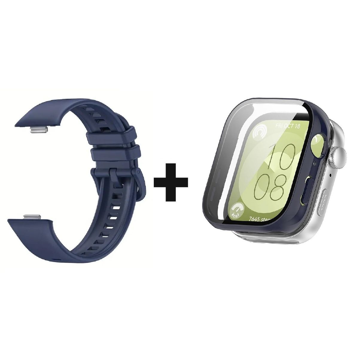 GENERICO - CORREA SILICON + BUMPER PARA HUAWEI WATCH FIT 3 AZUL