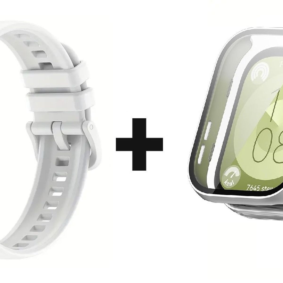 GENERICO - CORREA SILICON + BUMPER PARA HUAWEI WATCH FIT 3 BLANCO