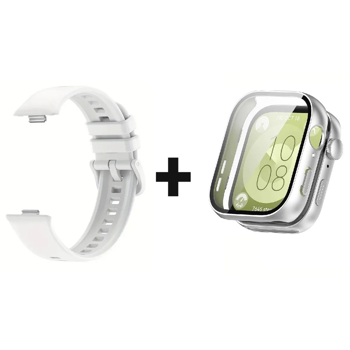 GENERICO - CORREA SILICON + BUMPER PARA HUAWEI WATCH FIT 3 BLANCO