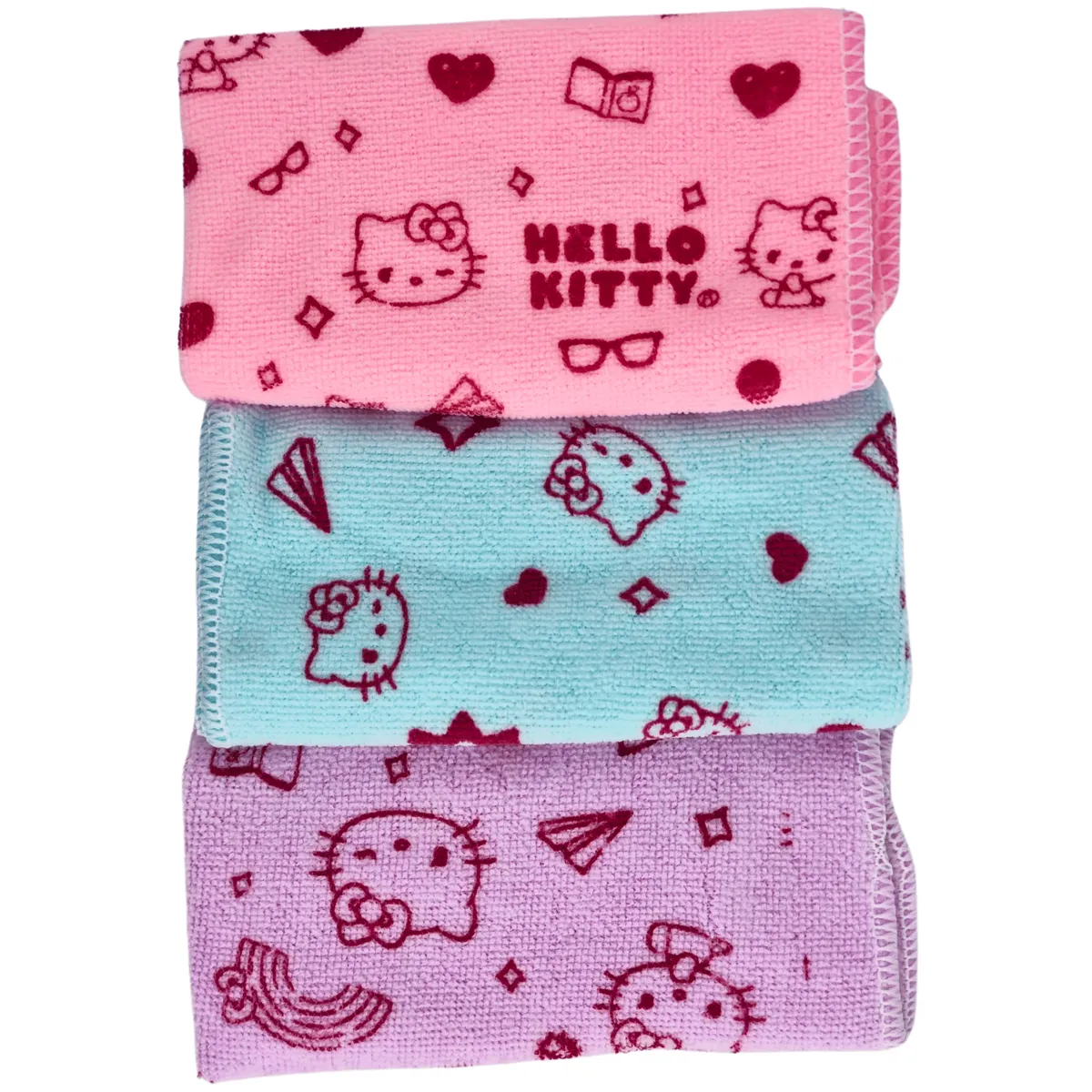 SANRIO - Pack 3 Paños Microfibra HELLO KITTY multiusos