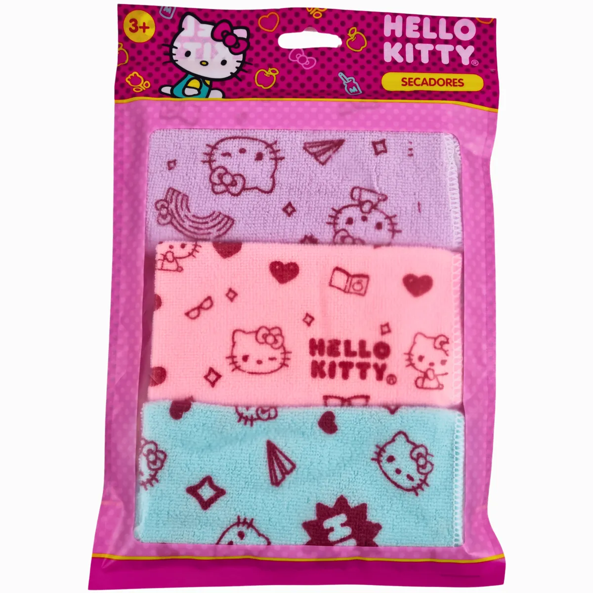 SANRIO - Pack 3 Paños Microfibra HELLO KITTY multiusos