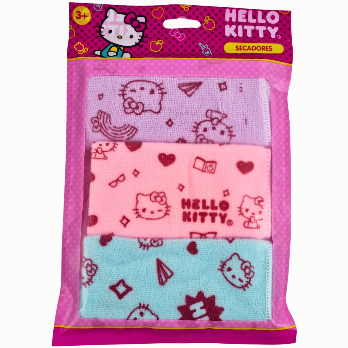 SANRIO - Pack 3 Paños Microfibra HELLO KITTY multiusos