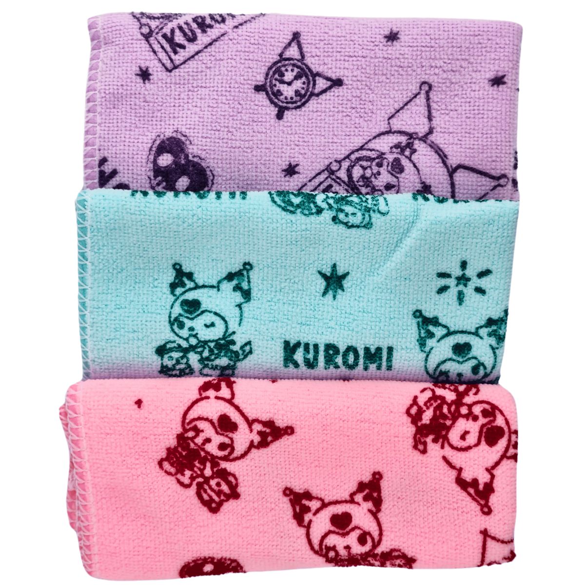 SANRIO - Pack 3 Paños Microfibra KUROMI multiusos