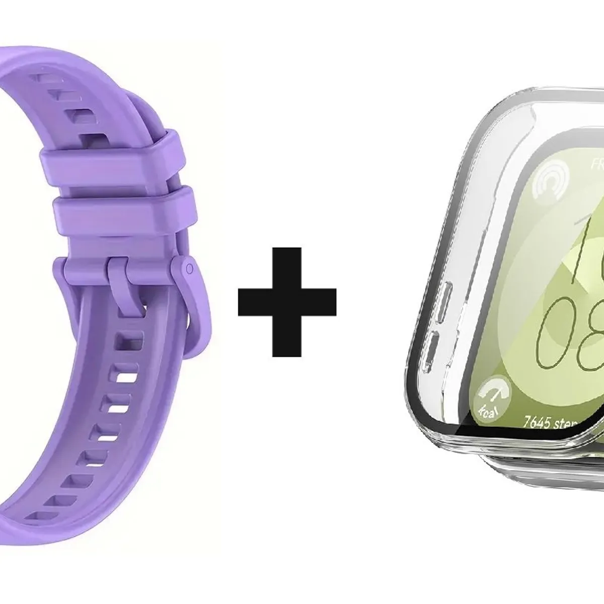 GENERICO - CORREA SILICON + BUMPER PARA HUAWEI WATCH FIT 3 LILA