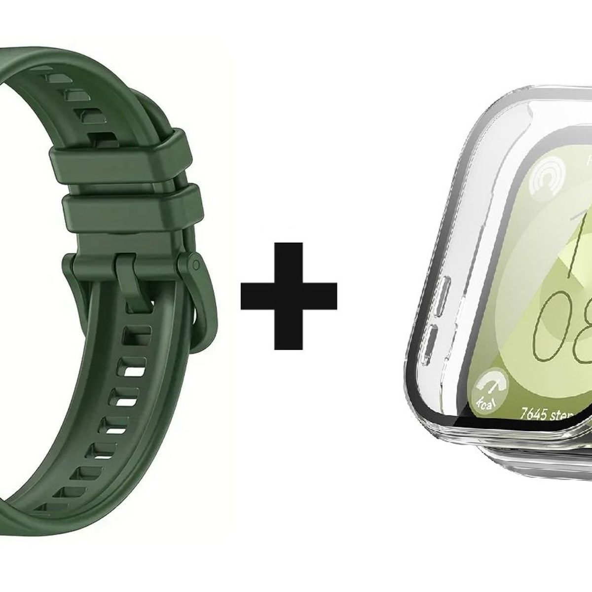 GENERICO - CORREA SILICON + BUMPER PARA HUAWEI WATCH FIT 3 VERDE