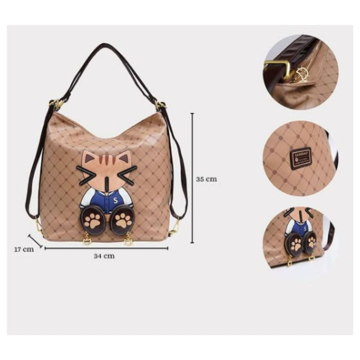 GENERICO - Mochila Maletín Multifuncional para Viaje Gatito Mujer