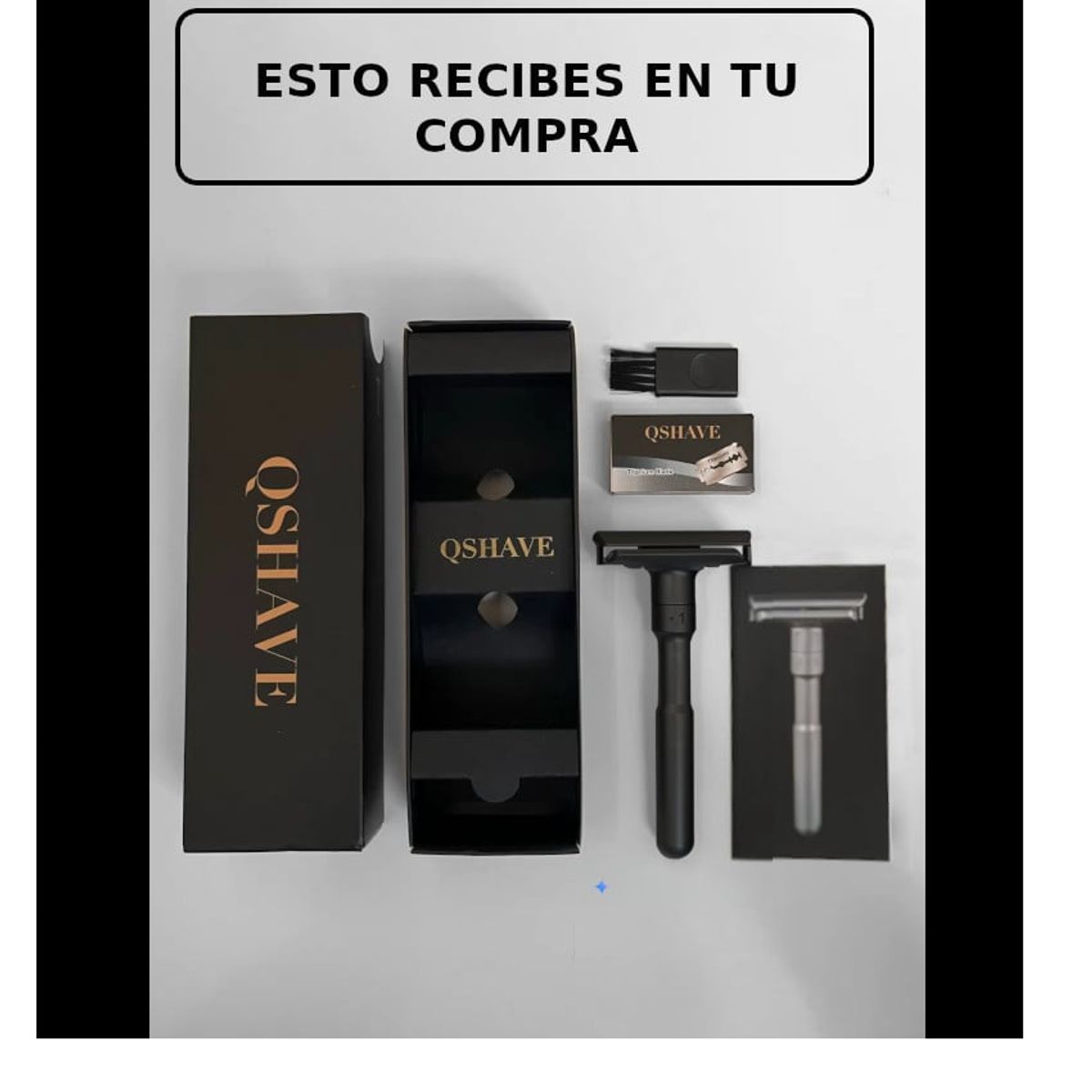 GENERICO - AFEITADORA CLASICA AJUSTABLE Qshave 6 niveles Inoxidable Hojas Afeitar