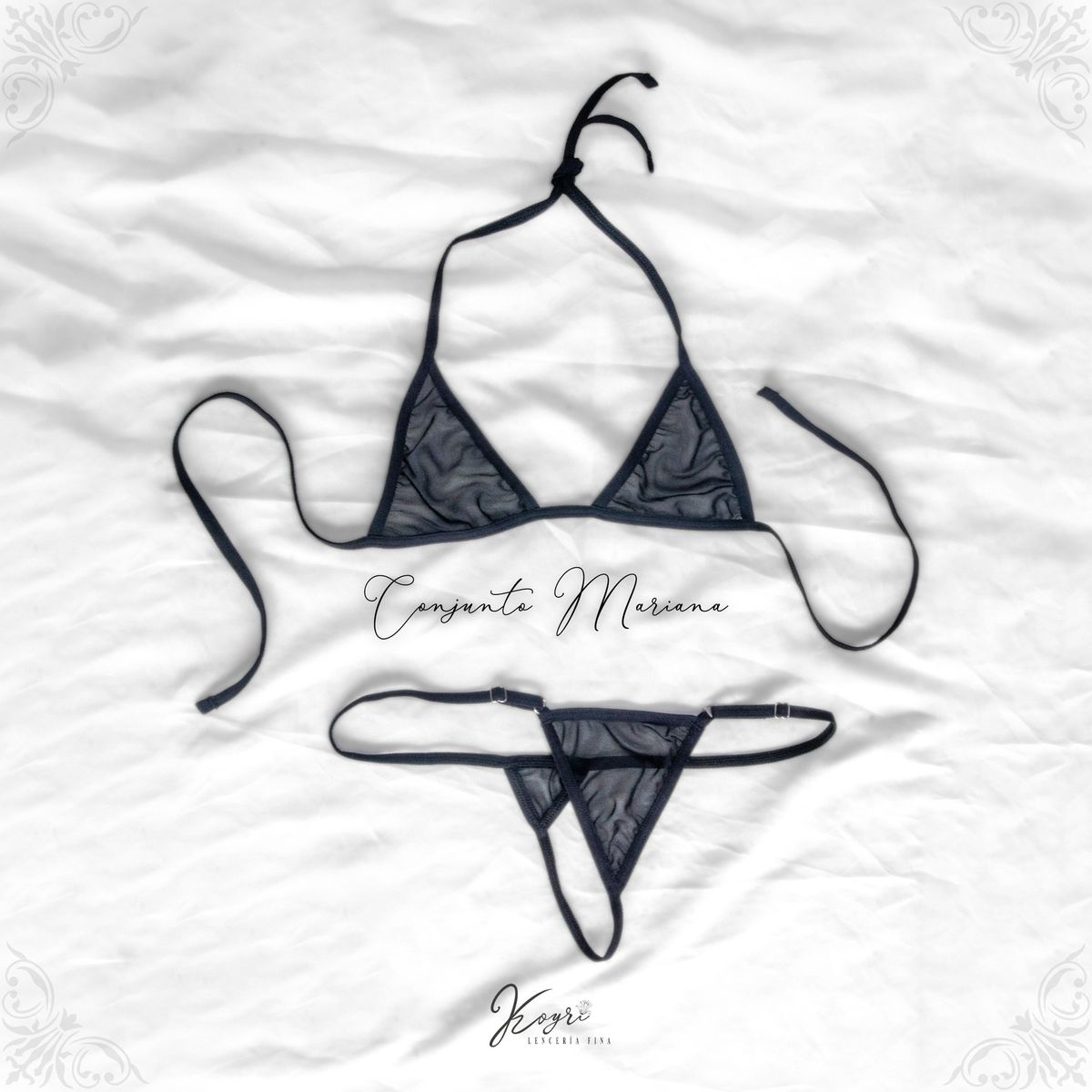 GENERICO - 1 CONJUNTO TULL LICRADO TRANSPARENTE - MARIANA