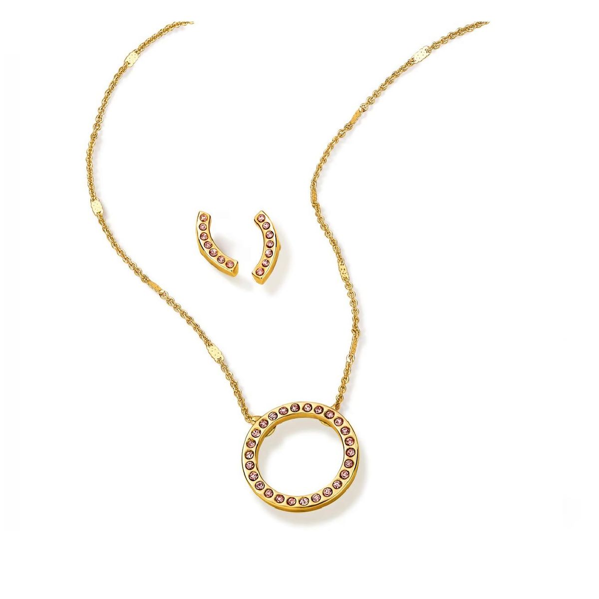 ESIKA - Set Collar Aretes Perfect Gems KARMA Baño Oro y Cristal de ESIKA - Liquidación