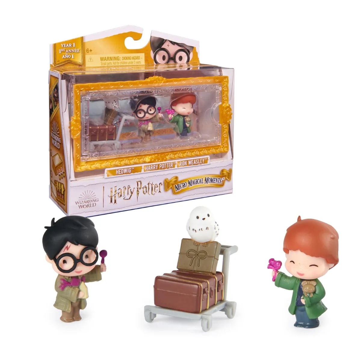 HARRY POTTER - Micro Figuras Harry Potter Ron y Hedwig Wizarding World