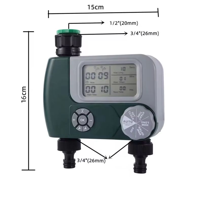 GENERICO - CONTROLADOR DE RIEGO AUTOMÁTICO 2 SALIDAS