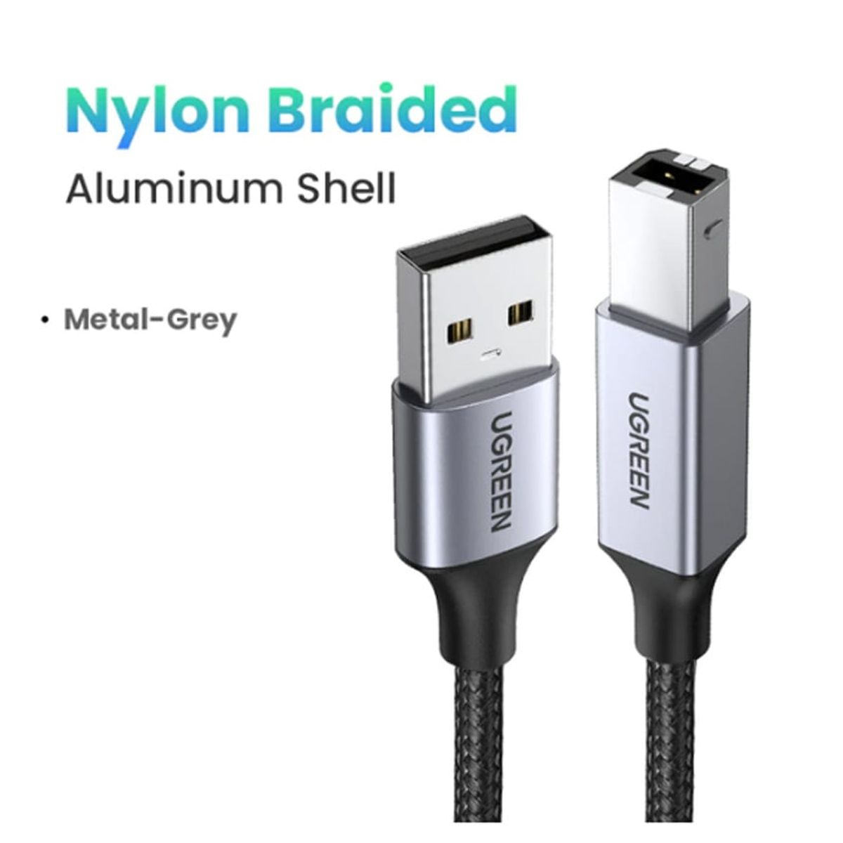 UGREEN - Cable Premium 200cm Usb 2.0 Tipo(b) Impresoras DJ Nylon