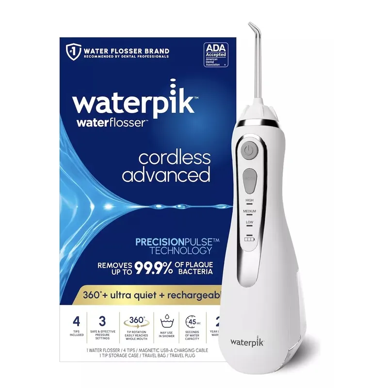 GENERICO - Irrigador Bucal Waterpick Inalambrico 4 Puntas Y 3 Niveles