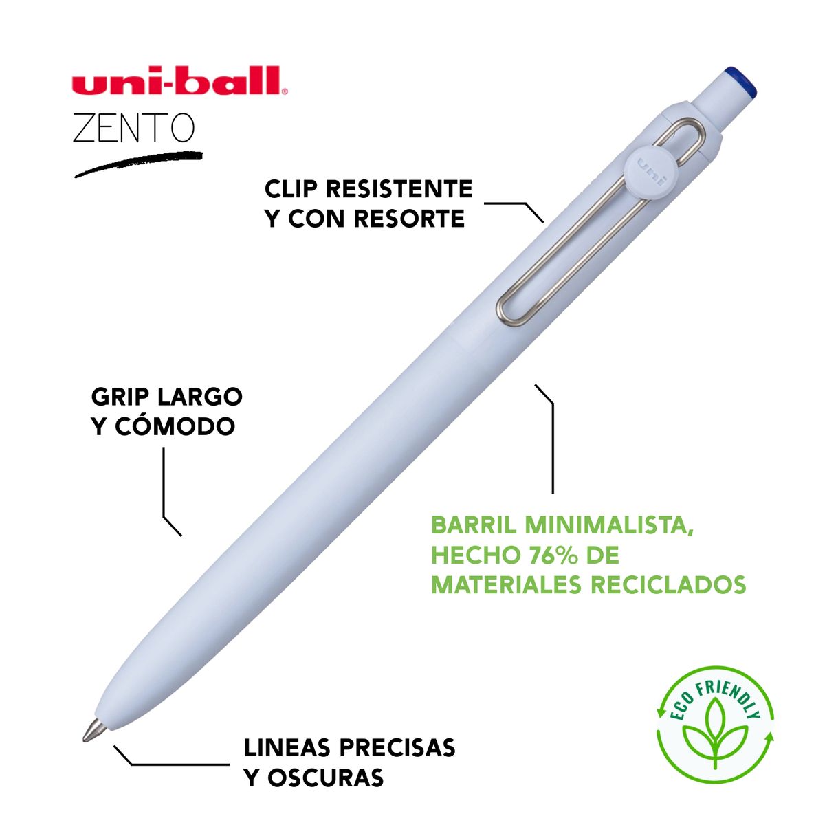 UNI BALL - UNI Zento Bolígrafo Retráctil Tinta Gel Azul - BLUE