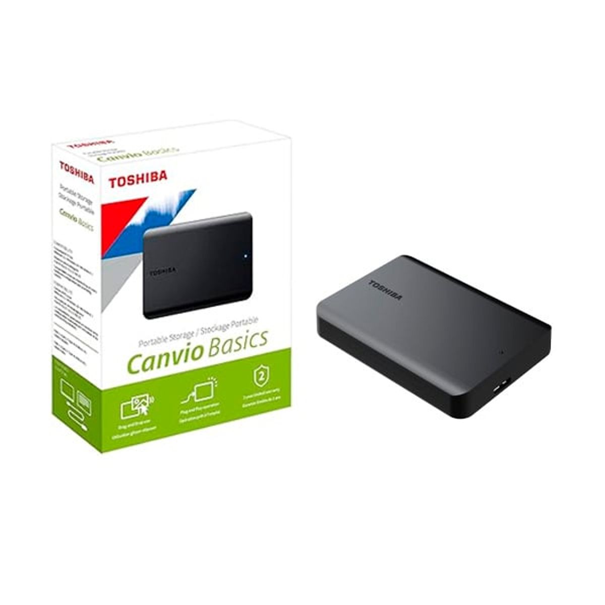 TOSHIBA - Disco Buro Externo 1TB Toshiba  Basic- 3.0 Negro