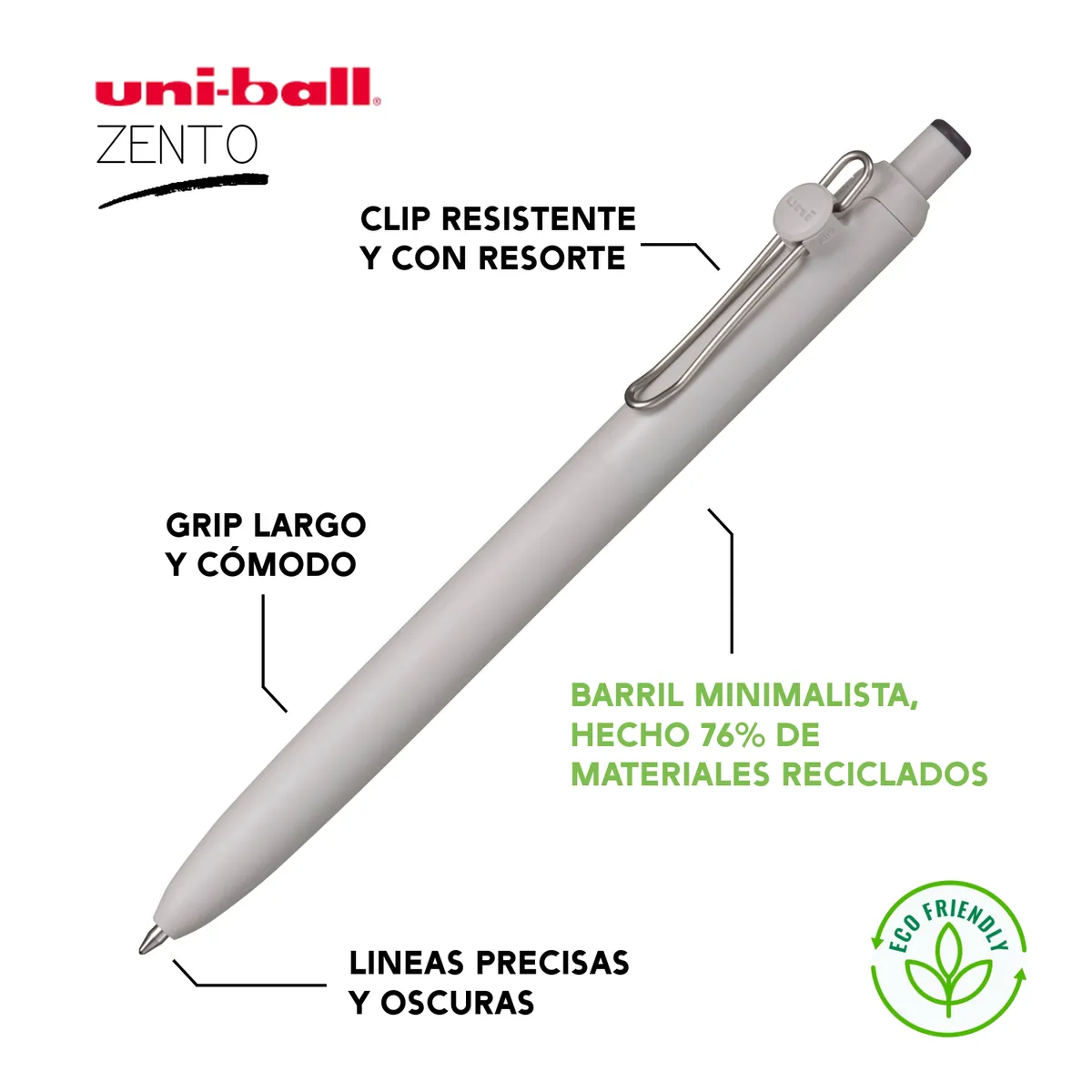 UNI BALL - UNI Zento Bolígrafo Retráctil Tinta Gel Negro - BLACK