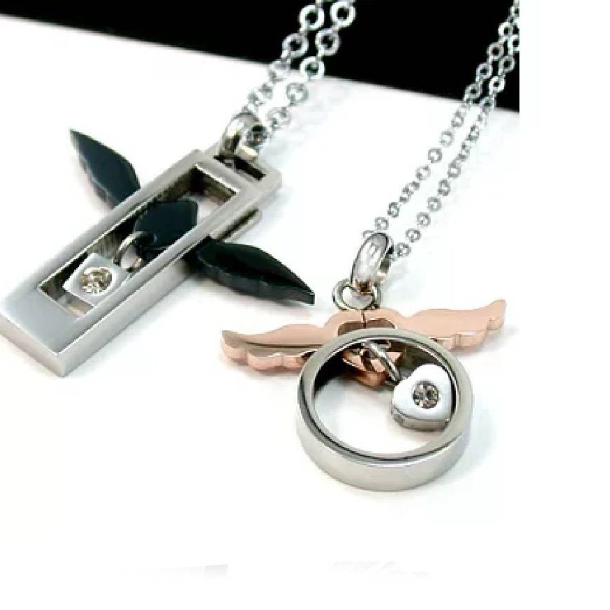 NO LOGO - Collar De Pareja Alas De Angel Diseño Exclusivo Regalo