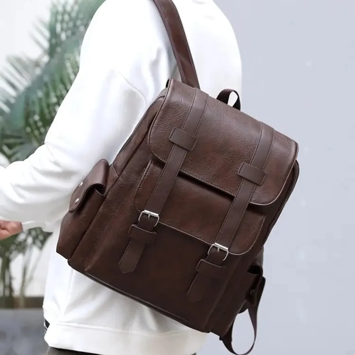 GENERICO - Makeway - Mochila cuero PU vintage