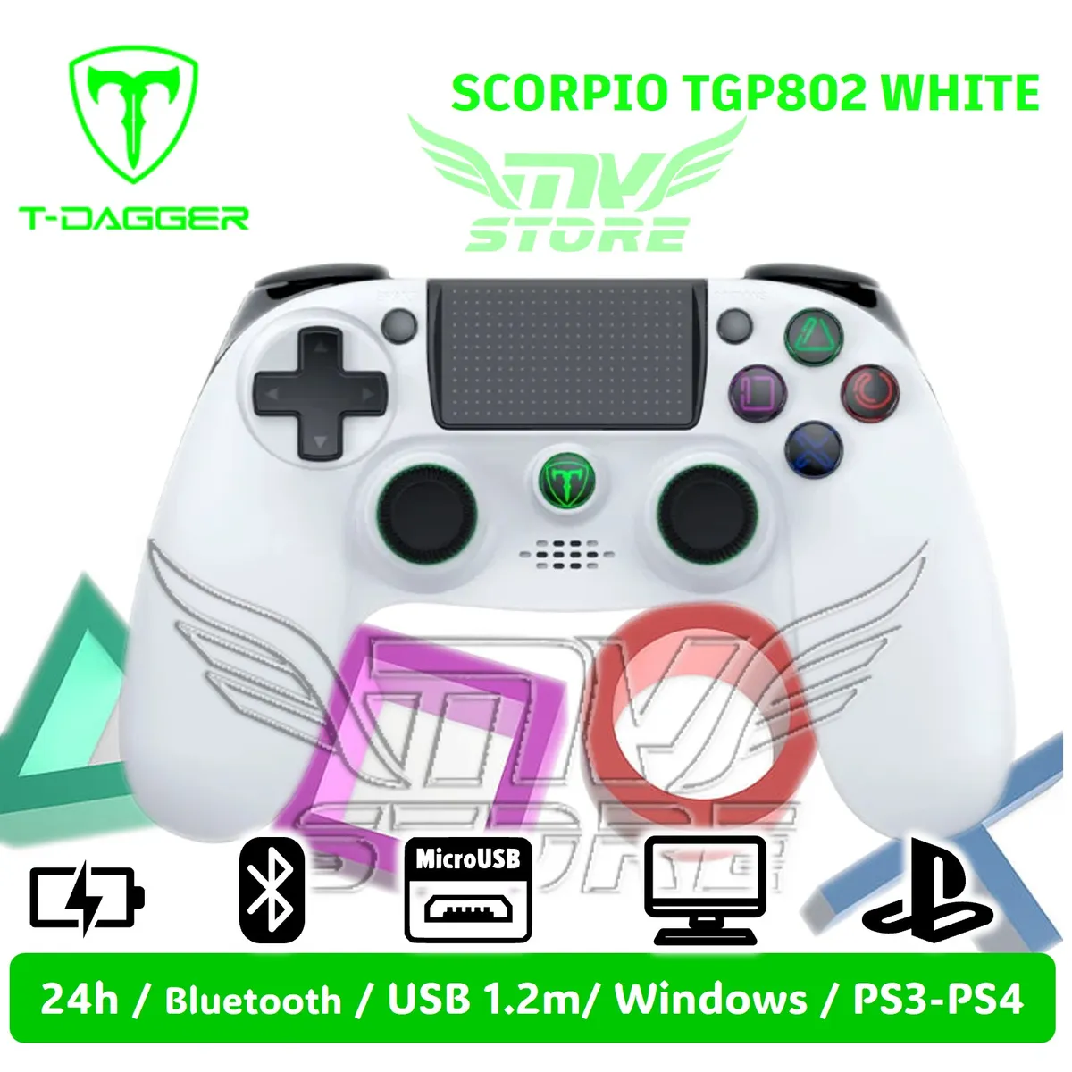T-DAGGER - Mando para Play 4 Joystick Inalambrico Dual Shock PS4 Scorpio TGP802
