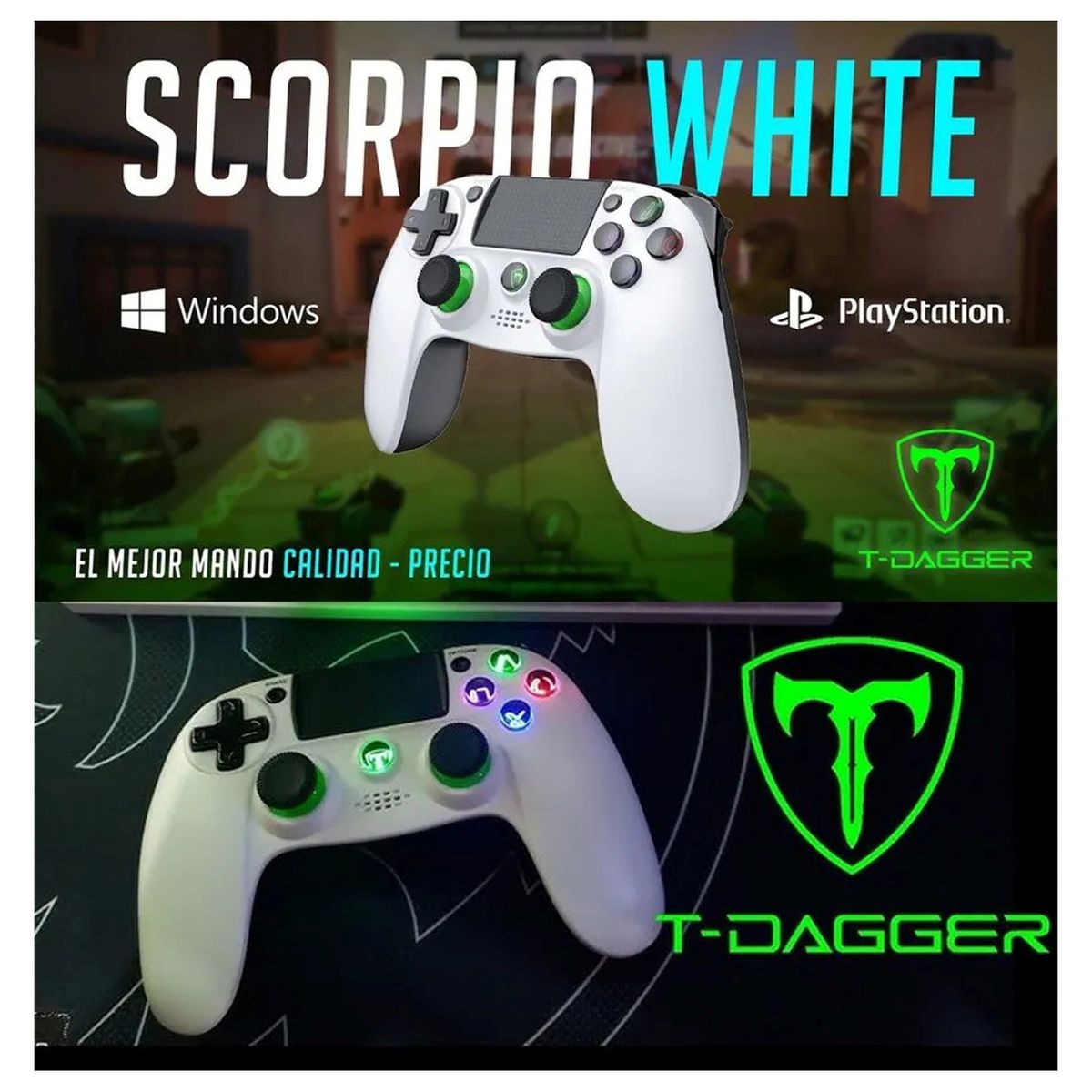 T-DAGGER - Mando para Play 4 Joystick Inalambrico Dual Shock PS4 Scorpio TGP802