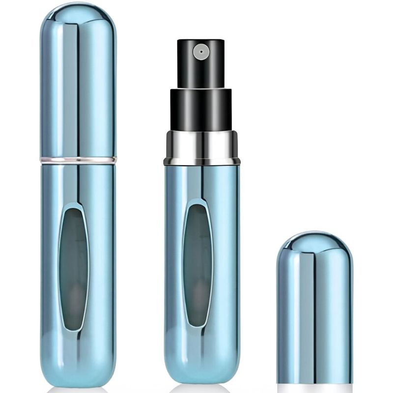 MINARI - Dispensador Atomizador de Perfume para Viaje A15- Celeste Metálico