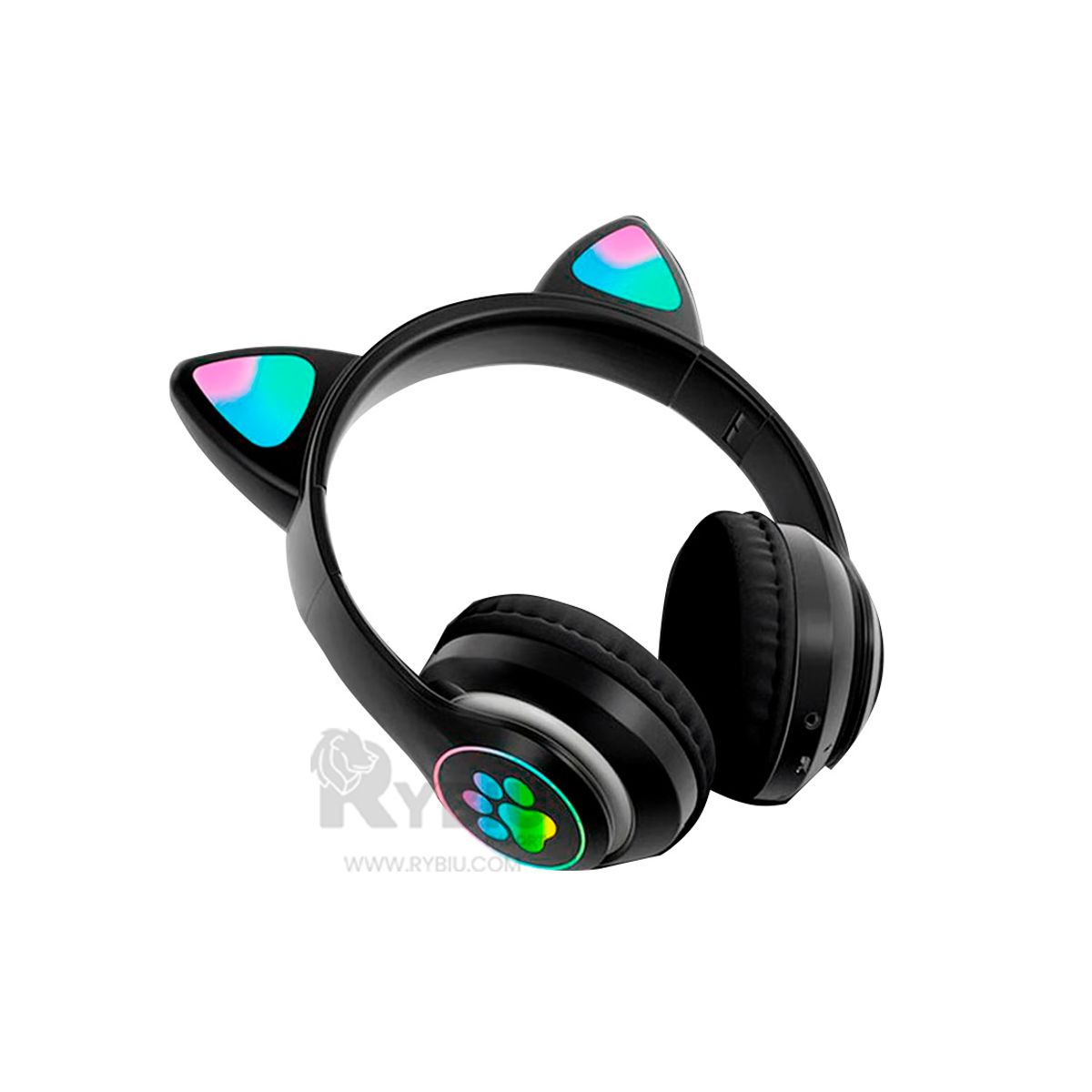 GENERICO - Auriculares Luminosos Color Negro Y+Envoltorio de Regalo