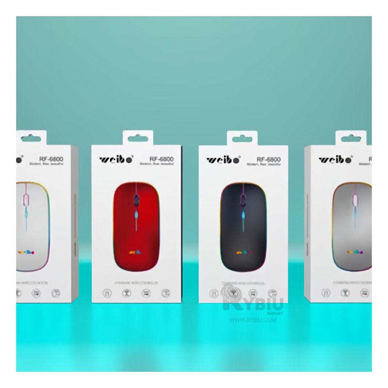 GENERICO - Mouse Optimo e Inalambrico Weibo RF 6800 en Color Negro