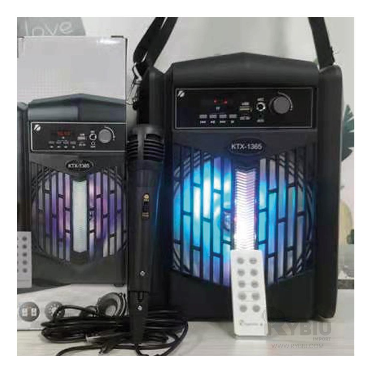 GENERICO - Parlante con Microfono KTX-1205 de Color Negro