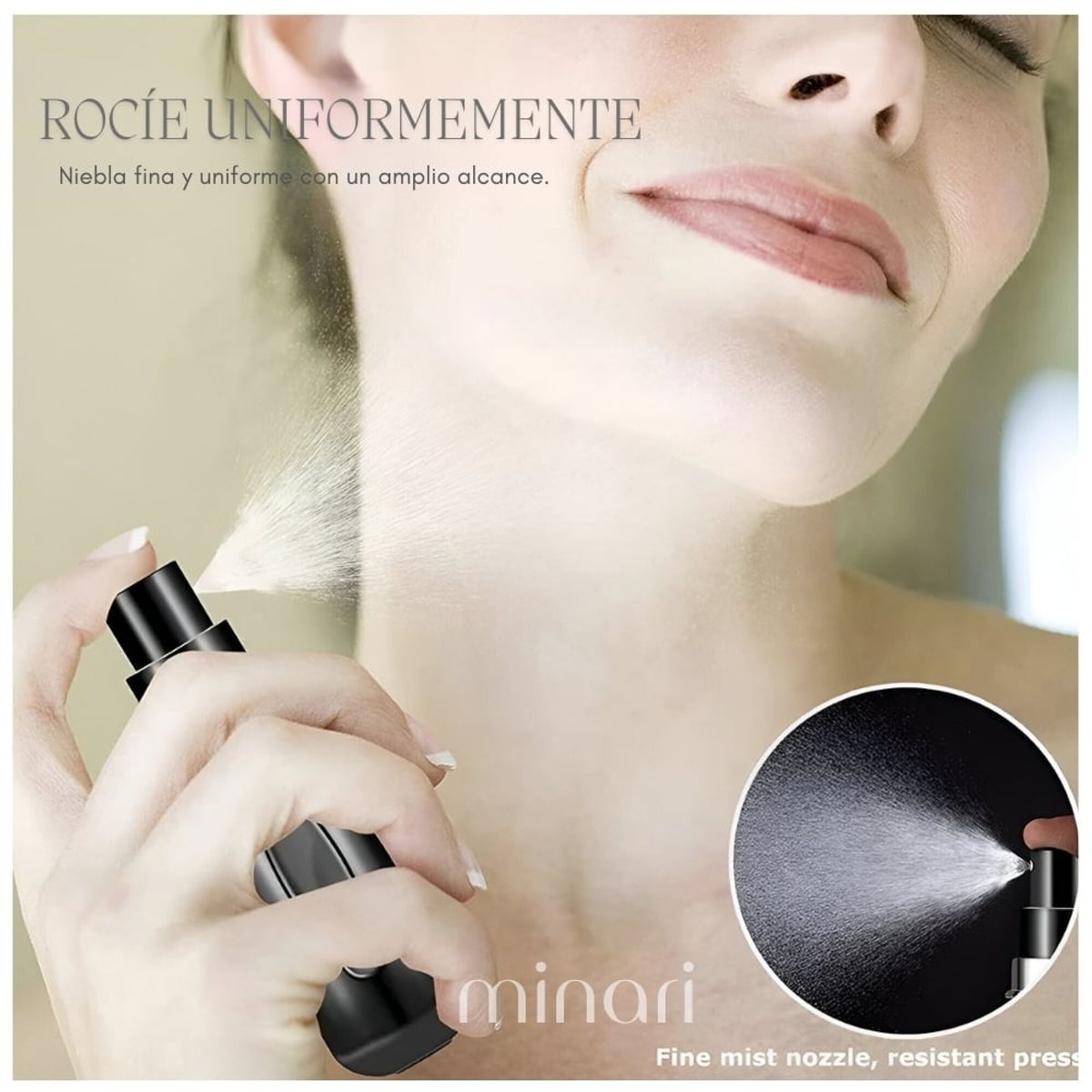 MINARI - Dispensador Atomizador de Perfume para Viaje 5ml A15- Rosa Mate