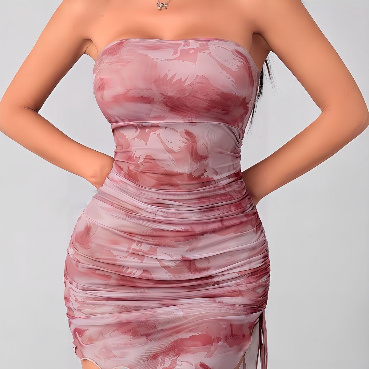 GENERICO - VESTIDO LOLITAS AJUSTADO PARA PLAYA DE GASA TRASPARENTE