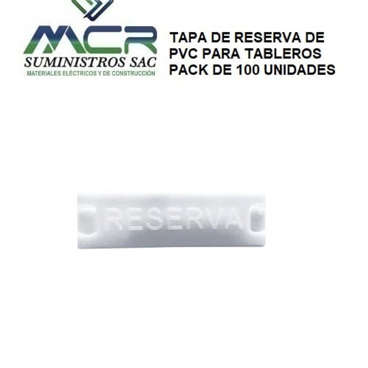 TAPA DE RESERVA DE PVC PARA TABLEROS BLANCO PACK DE 100 UND, marca GENERICO - Foto Principal