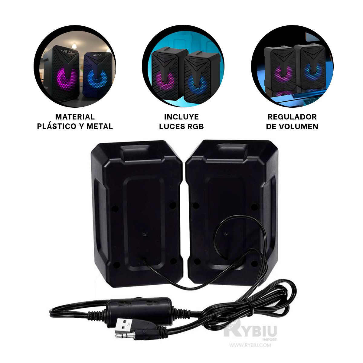 GENERICO - Bocina con Alto Volumen en E-005 Negro Y+Ligas de Regalo