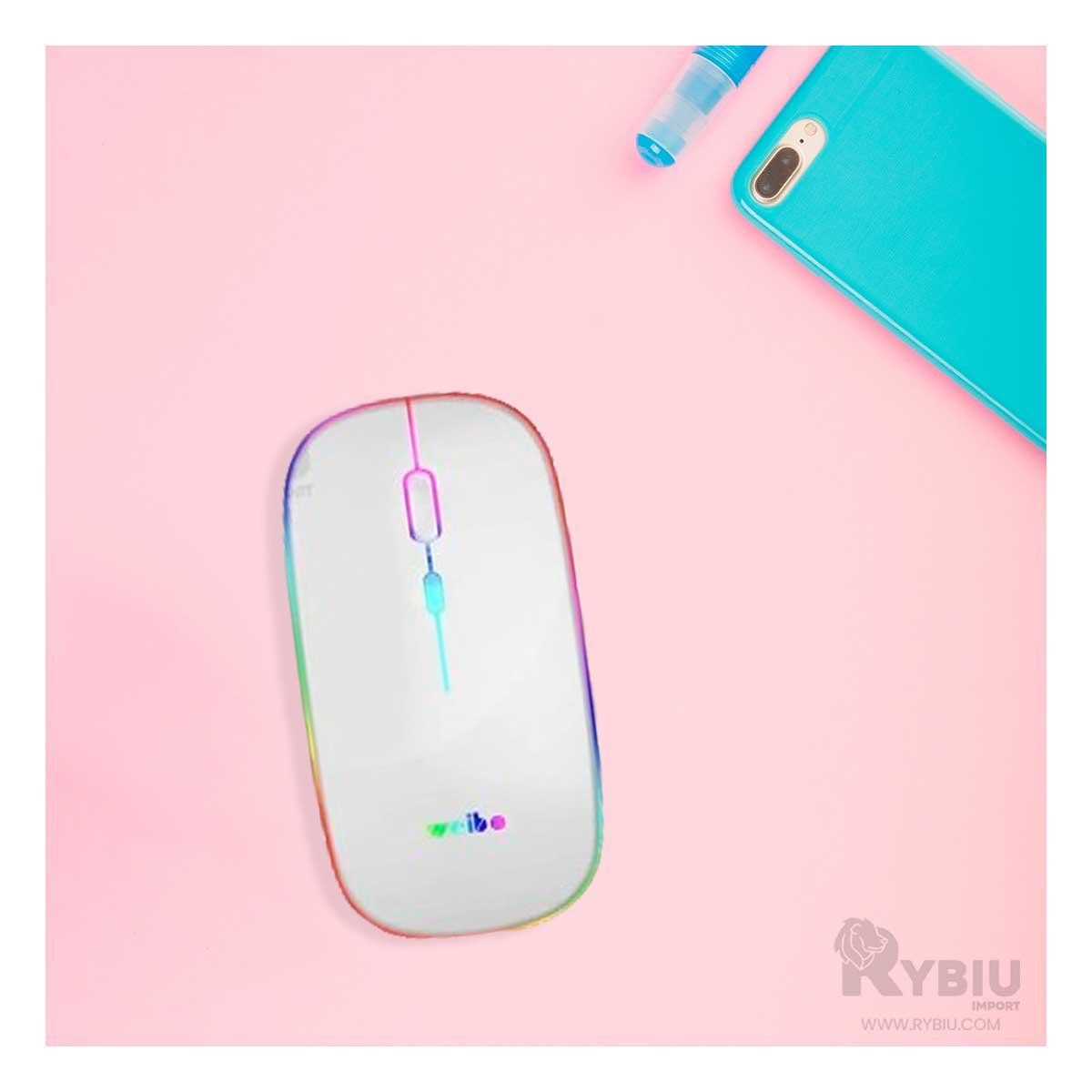 GENERICO - Mouse Ergonomico Modelo RF 6800 Blanco Y+Regalo Stickers