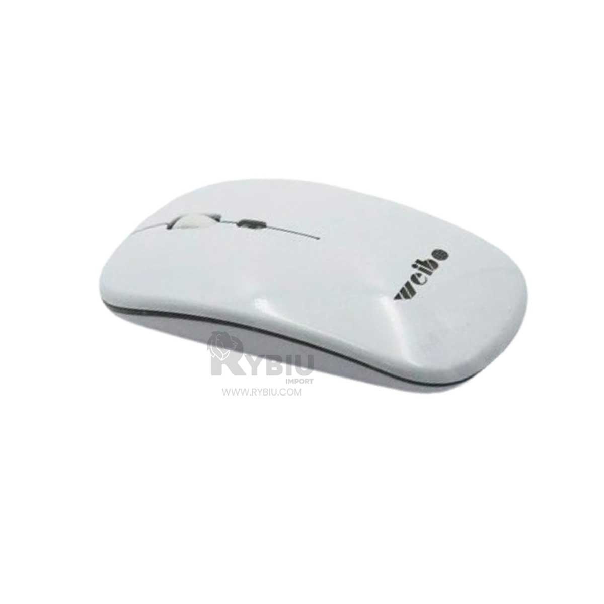 GENERICO - Mouse Ergonomico Modelo RF 6800 Blanco Y+Regalo Stickers