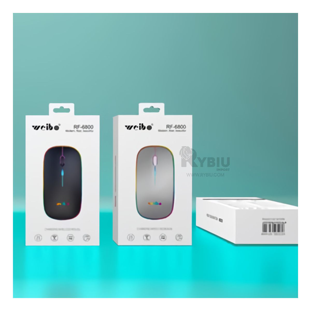 GENERICO - Mouse Optimo e Inalambrico Weibo RF 6800 en Color Plomo