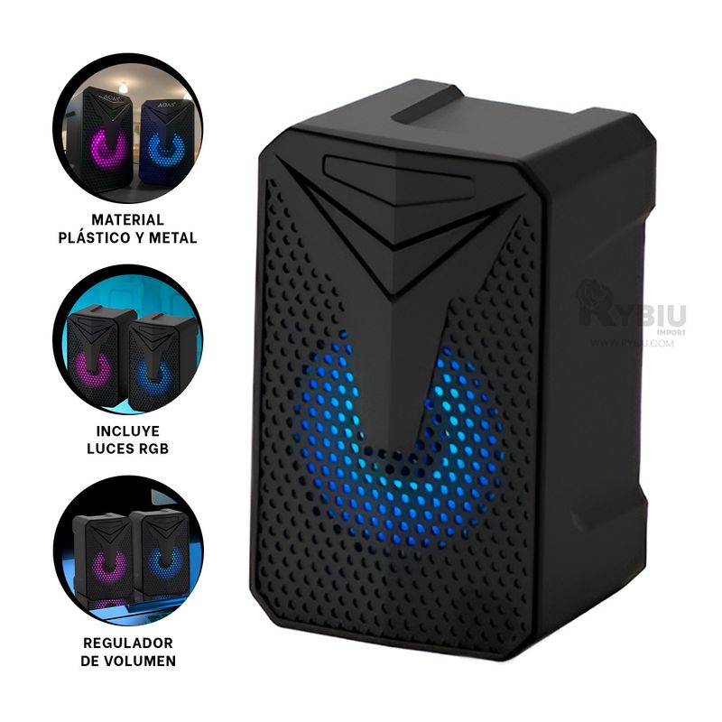 GENERICO - Bocina Dinamica Portatil en E-005 Negro Y+Post-it Adhesivos