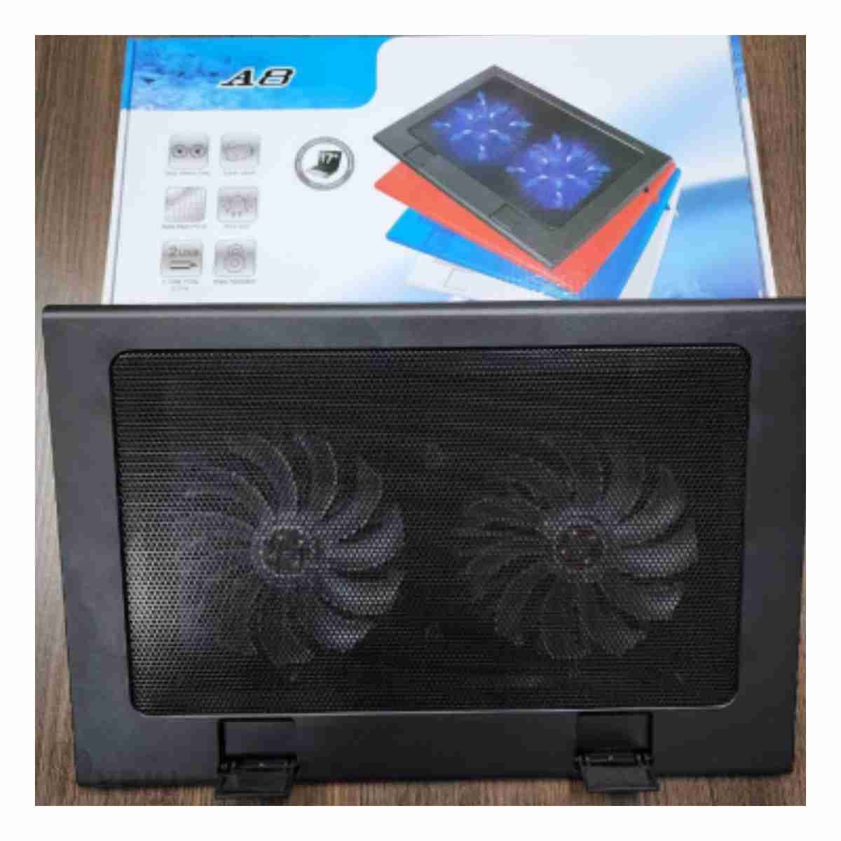 GENERICO - Cooler con 2 Ventiladores en Tono Negro Y+Regalo Agendita