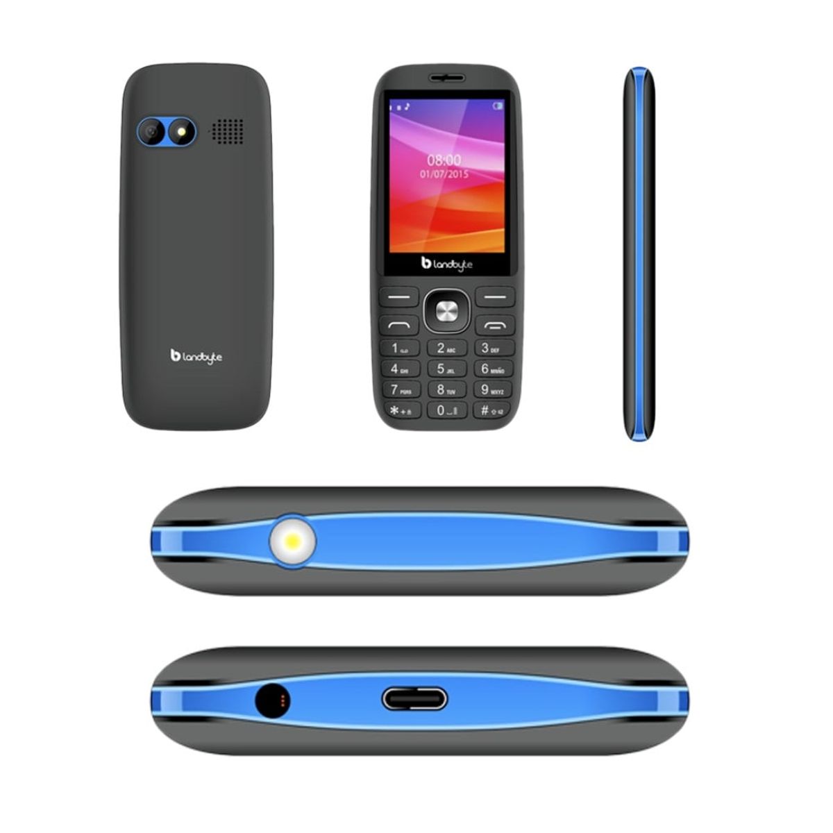LANDBYTE - Celular 4g LandByte LT1418 2.8 Pulgadas DualSIM RadioFM Camara Azul
