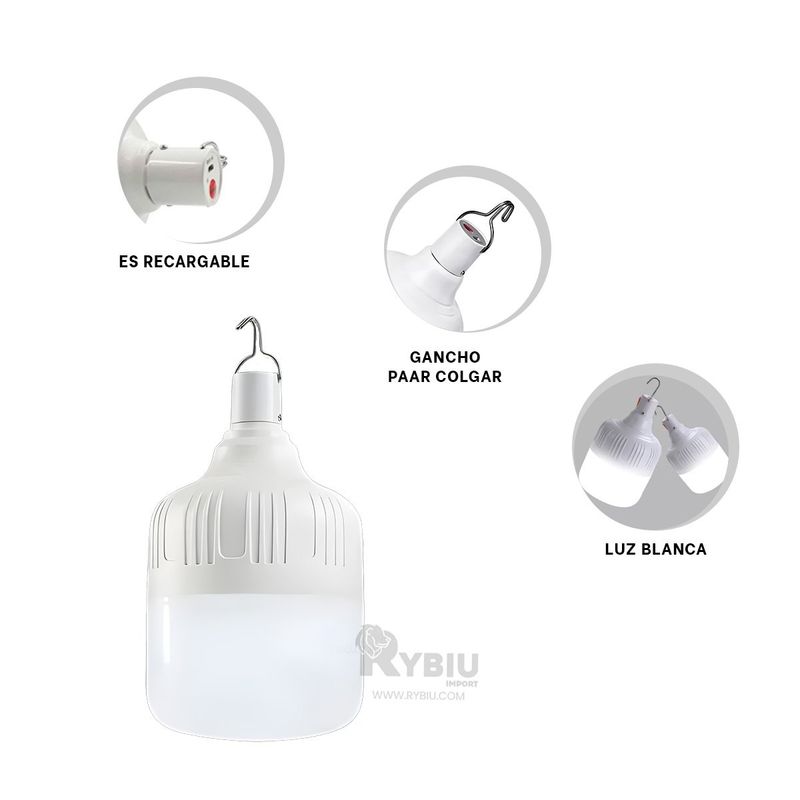 GENERICO - Ampolleta LED Energetica y Rechargeable Y+Regalo Agendita