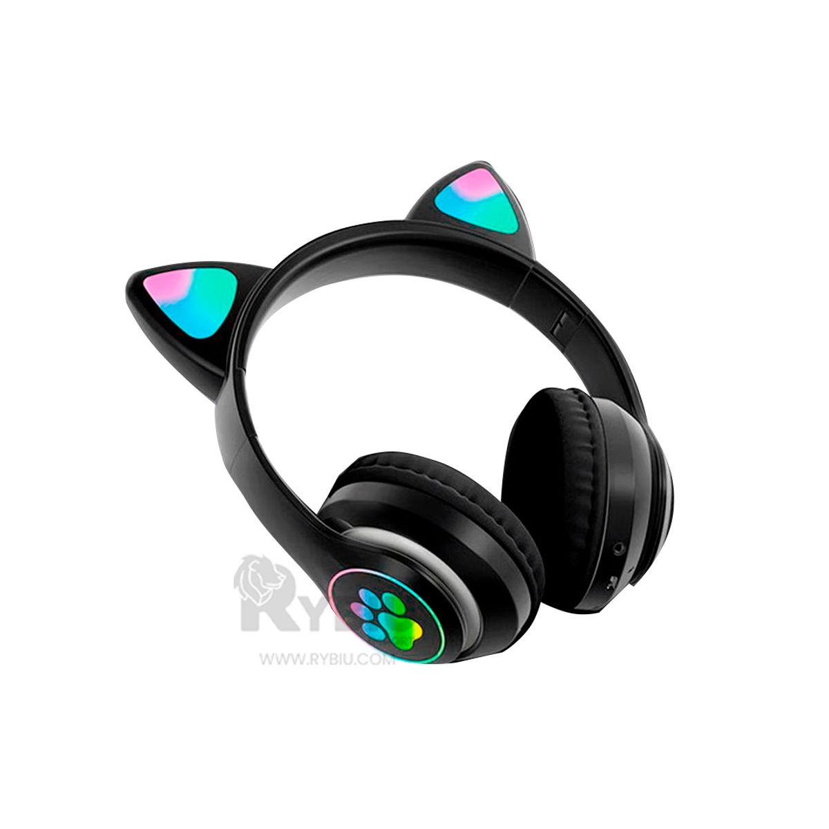 GENERICO - Auriculares Luminosos Color Negro Y+Envoltorio de Regalo