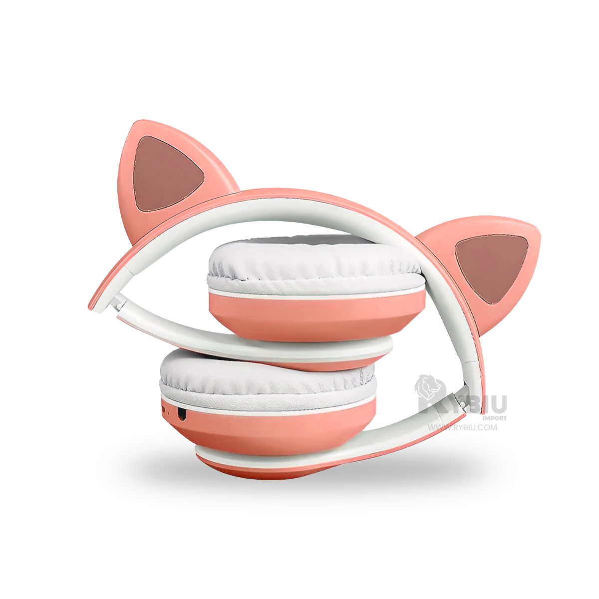 GENERICO - Audifonos Forma de Gato en Color Rosado Y+Regalo Stickers