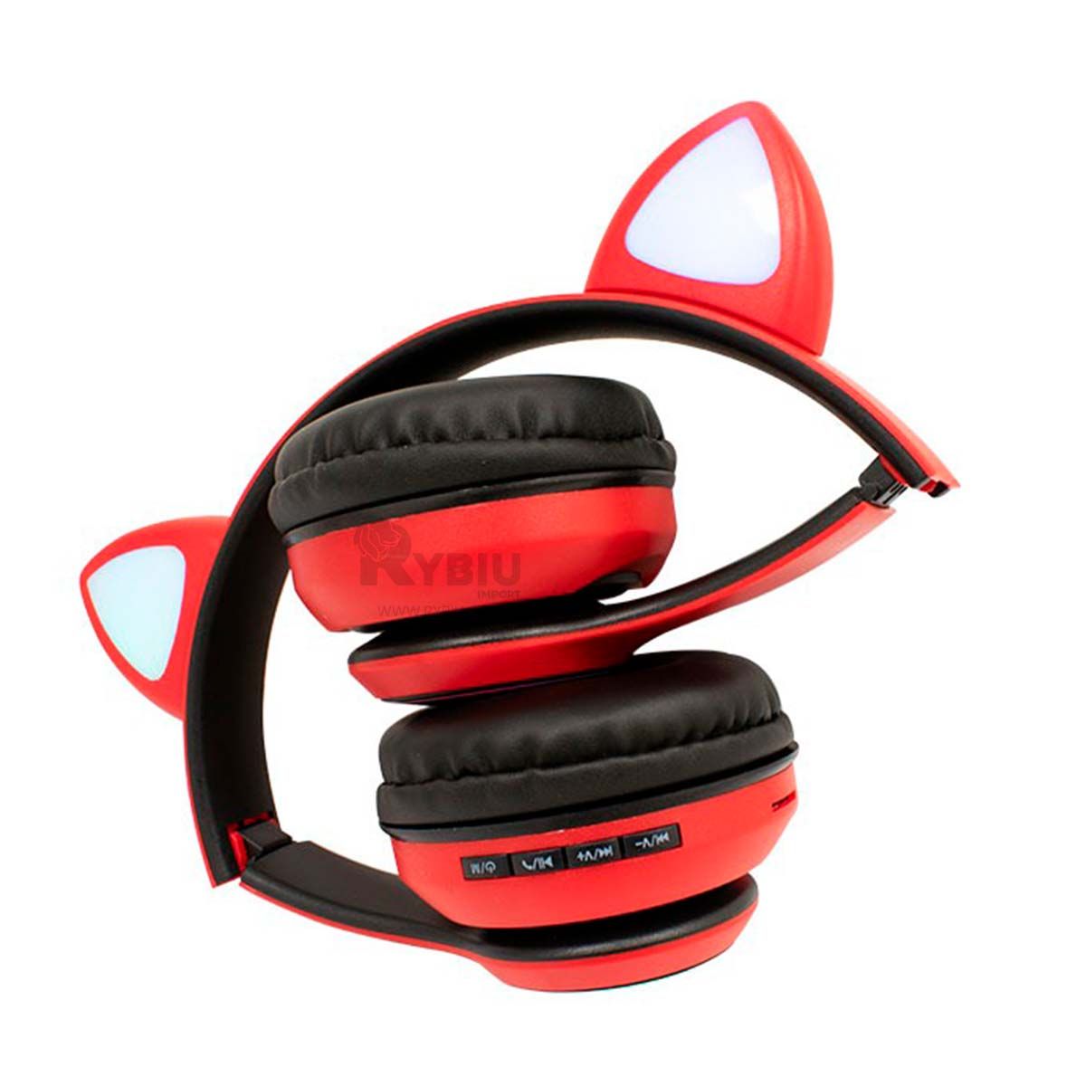 GENERICO - Orejera Kawai con Orejitas en Tono Rojo Y+Post-it Adhesivos