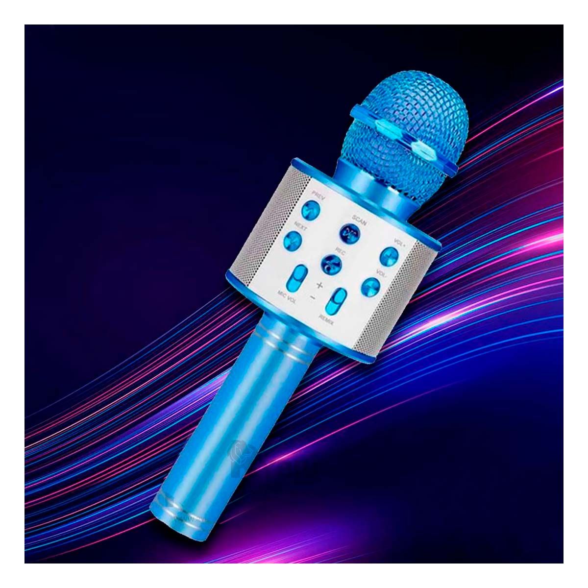 GENERICO - Microfono Inalambrico en Color Azul Y+Papel de Regalo