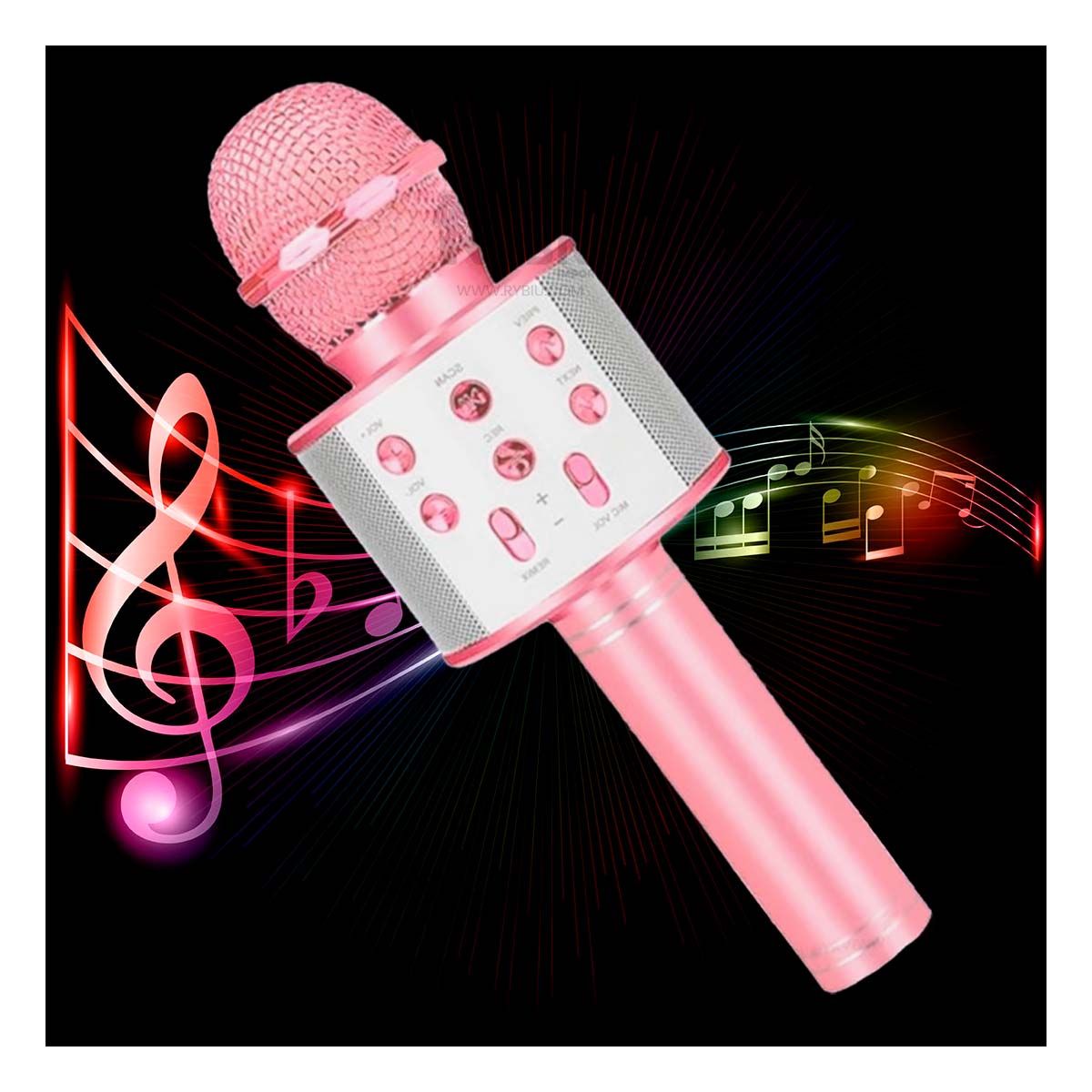 GENERICO - Microfono Util con Bluetooth en Oro Rosado Y+Regalo Stickers