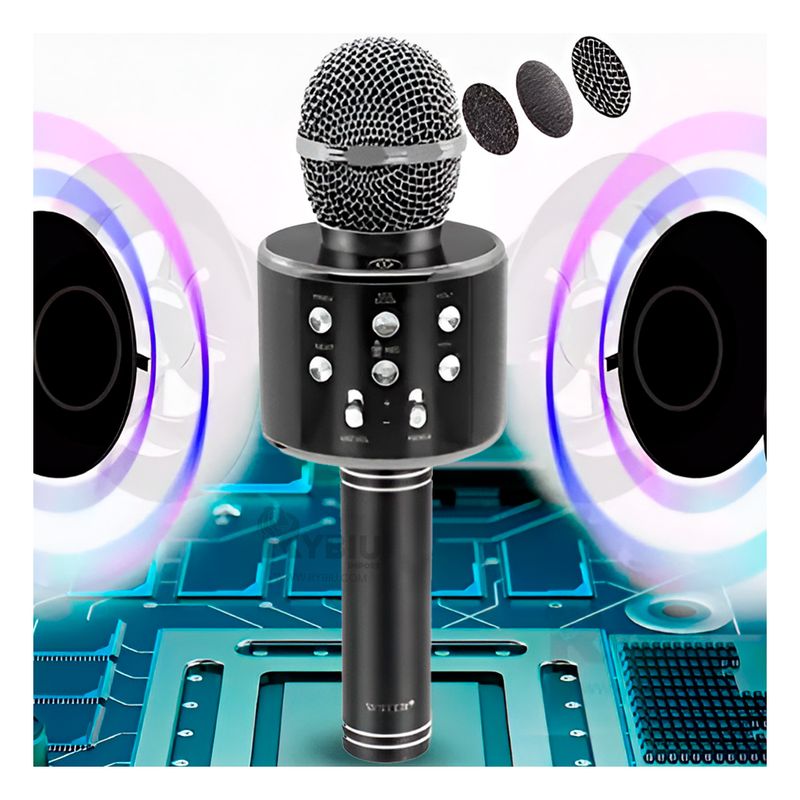 GENERICO - Microfono Practico Compacto Bluetooth en Tono Negro