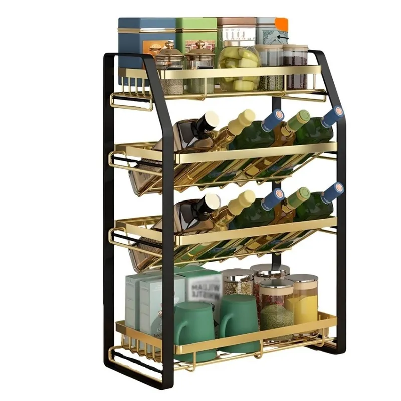 MINARI - Estante Organizador de Cocina Alacena 4 Niveles Dorado 65V