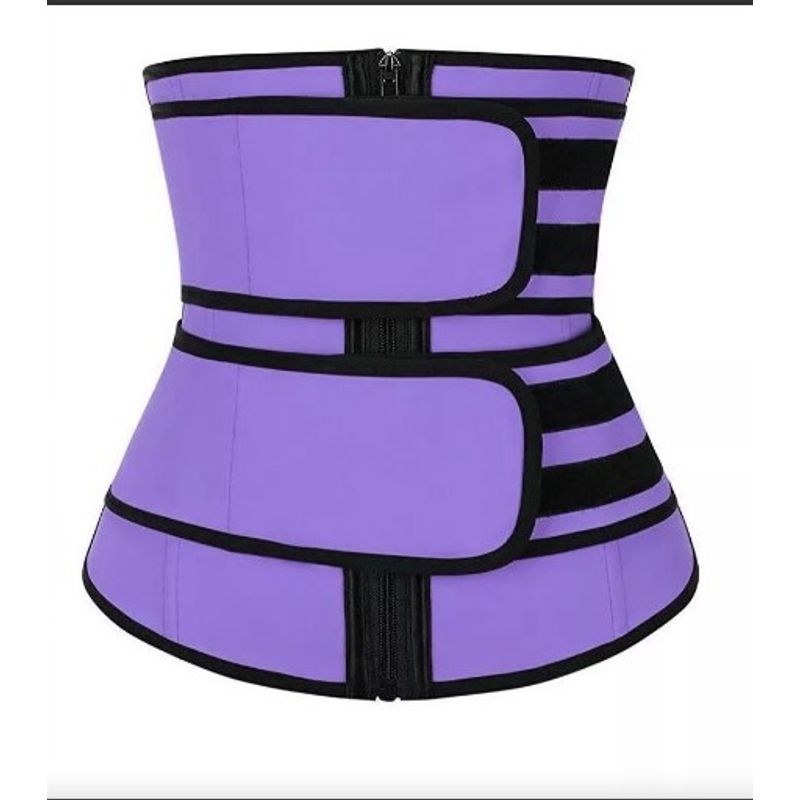 GENERICO - Faja Reductora de Cintura 2 Velcros Para Entrenamiento Morado